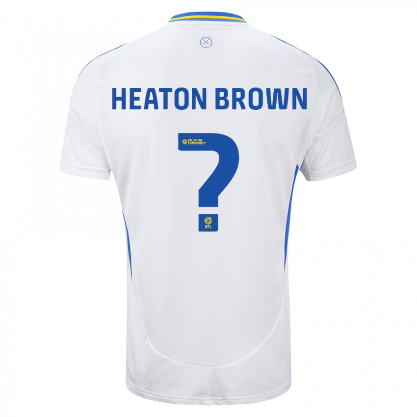 Gyermek Heaton Brown #0 Fehér Kék Hazai Jersey 2024/25 Mez Póló Ing