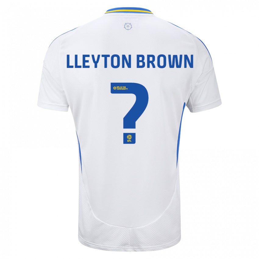 Gyermek Lleyton Brown #0 Fehér Kék Hazai Jersey 2024/25 Mez Póló Ing