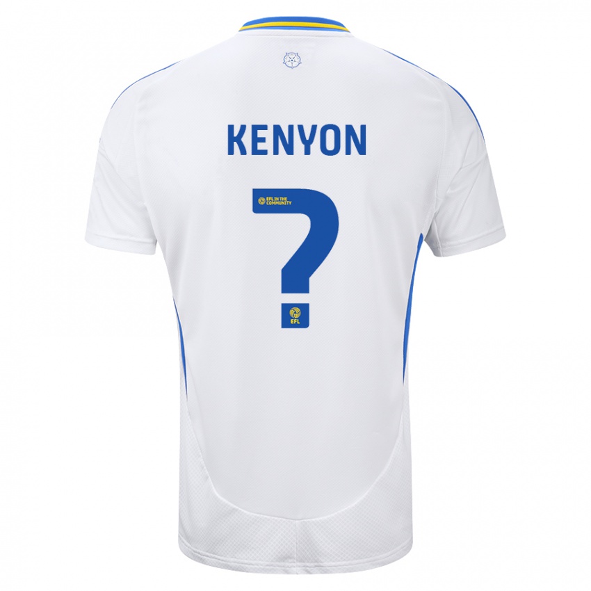 Gyermek George Kenyon #0 Fehér Kék Hazai Jersey 2024/25 Mez Póló Ing