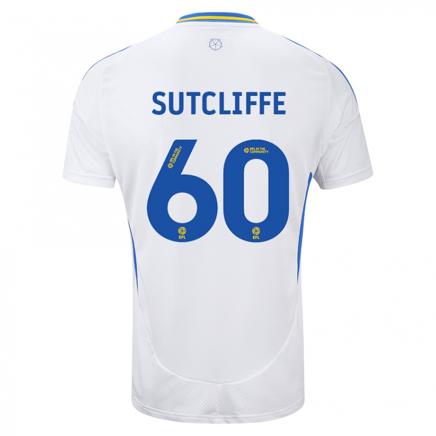 Gyermek Harvey Sutcliffe #60 Fehér Kék Hazai Jersey 2024/25 Mez Póló Ing