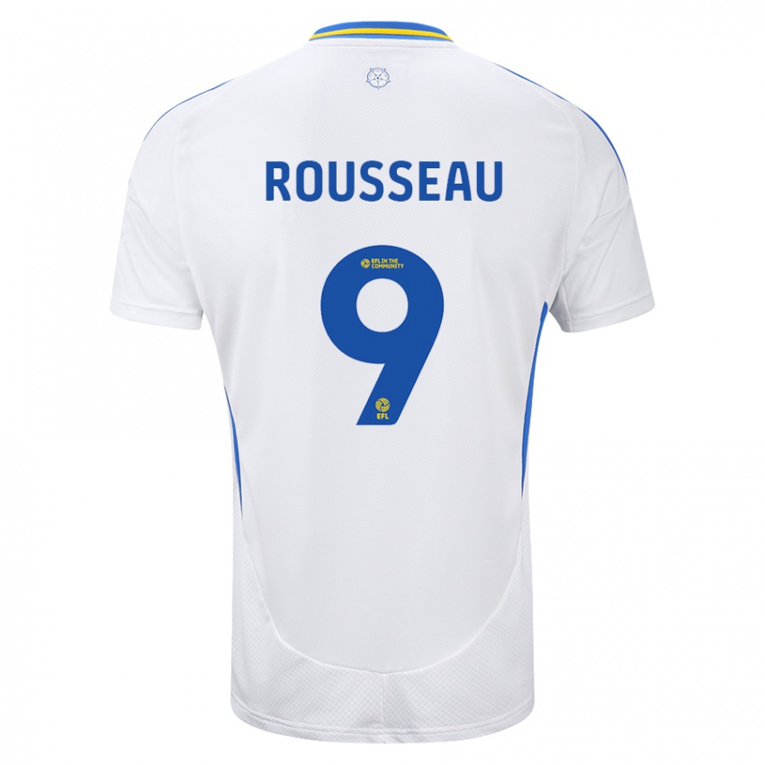 Gyermek Jess Rousseau #9 Fehér Kék Hazai Jersey 2024/25 Mez Póló Ing