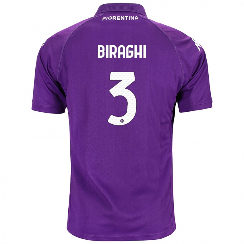 Gyermek Cristiano Biraghi #3 Lila Hazai Jersey 2024/25 Mez Póló Ing