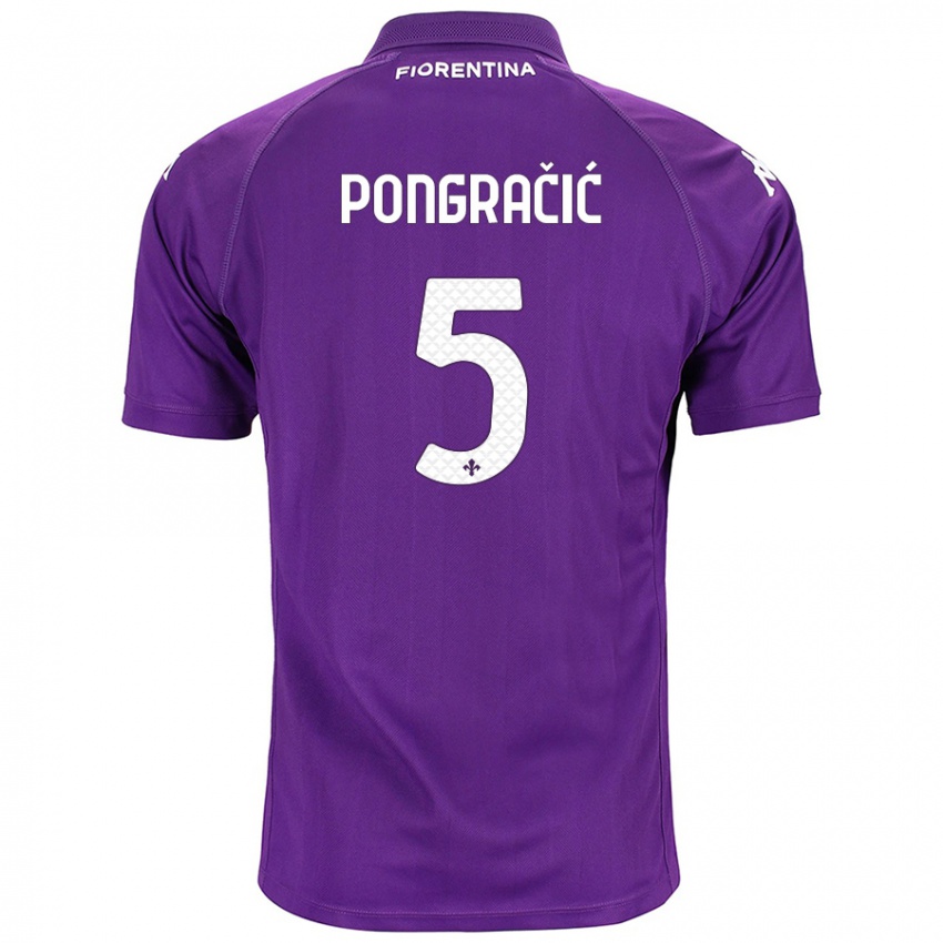 Gyermek Marin Pongračić #5 Lila Hazai Jersey 2024/25 Mez Póló Ing