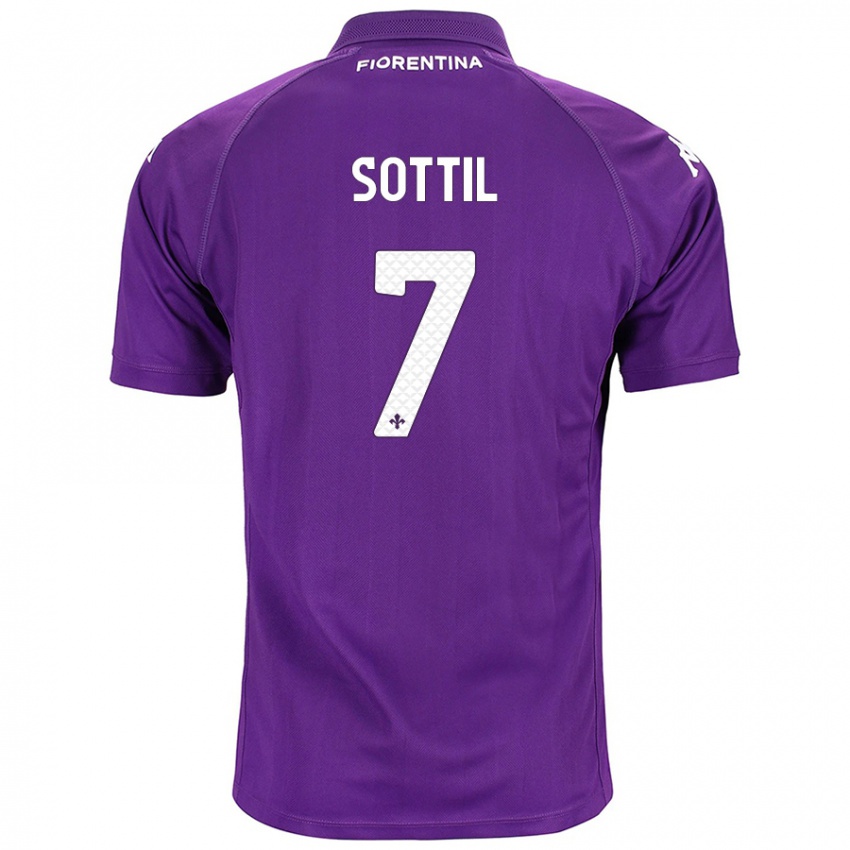 Gyermek Riccardo Sottil #7 Lila Hazai Jersey 2024/25 Mez Póló Ing