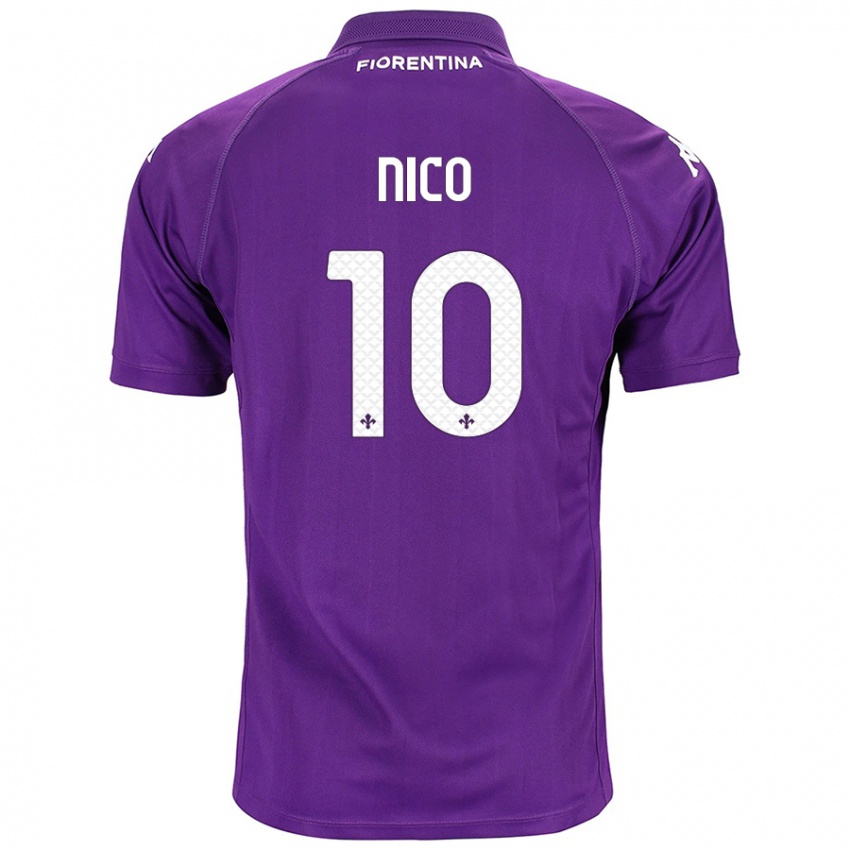 Gyermek Nicolás González #10 Lila Hazai Jersey 2024/25 Mez Póló Ing