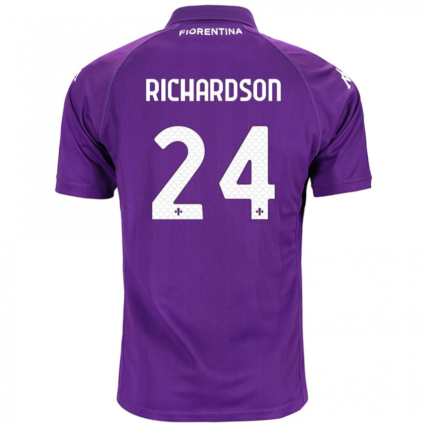 Gyermek Amir Richardson #24 Lila Hazai Jersey 2024/25 Mez Póló Ing