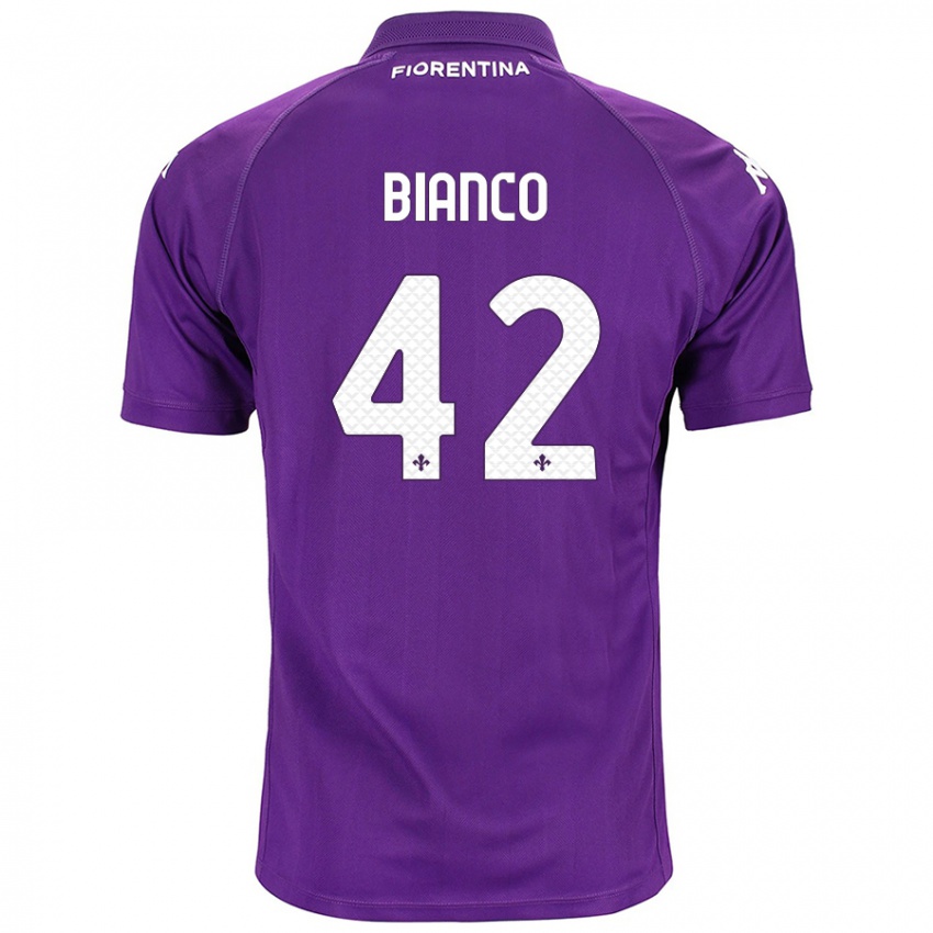 Gyermek Alessandro Bianco #42 Lila Hazai Jersey 2024/25 Mez Póló Ing