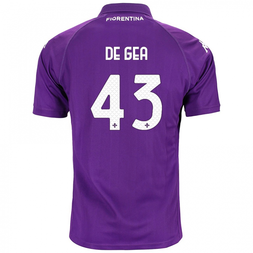 Gyermek David De Gea #43 Lila Hazai Jersey 2024/25 Mez Póló Ing