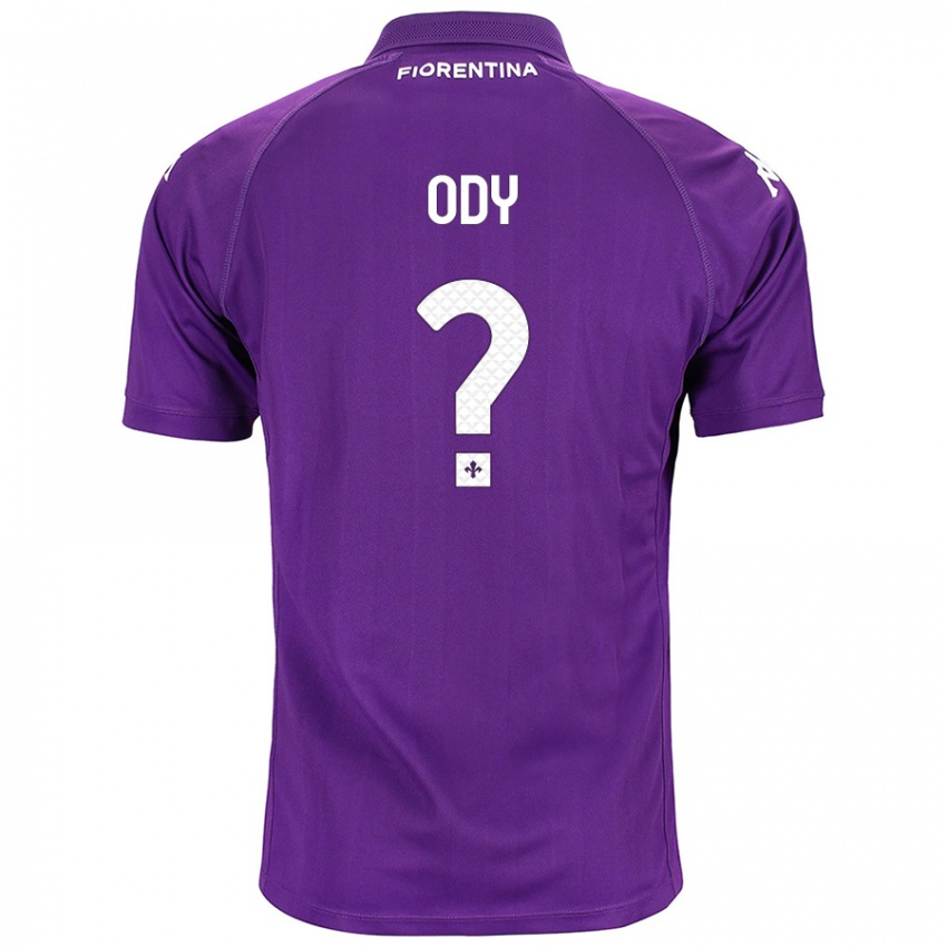 Gyermek Edwin Ody #0 Lila Hazai Jersey 2024/25 Mez Póló Ing