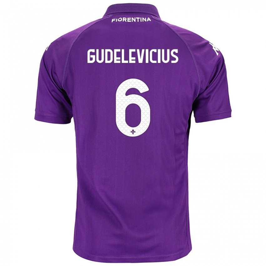 Gyermek Ernestas Gudelevicius #6 Lila Hazai Jersey 2024/25 Mez Póló Ing