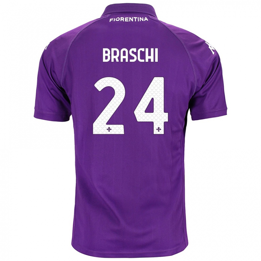 Gyermek Riccardo Braschi #24 Lila Hazai Jersey 2024/25 Mez Póló Ing