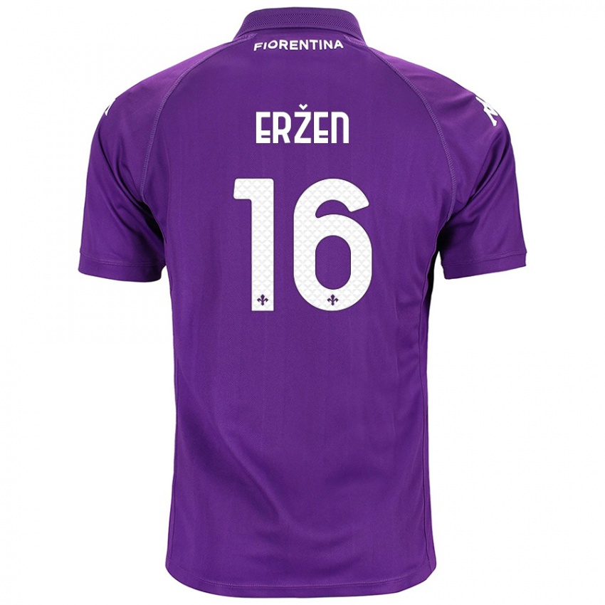 Gyermek Kaja Erzen #16 Lila Hazai Jersey 2024/25 Mez Póló Ing