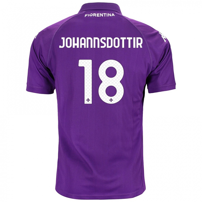 Gyermek Alexandra Jóhannsdóttir #18 Lila Hazai Jersey 2024/25 Mez Póló Ing