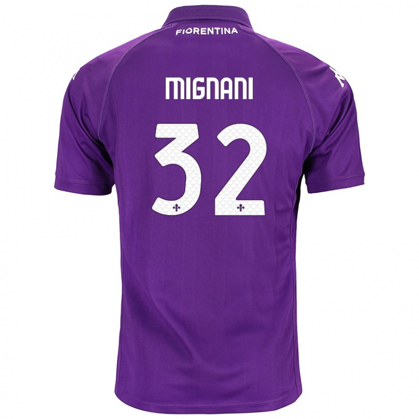 Gyermek Carlo Mignani #32 Lila Hazai Jersey 2024/25 Mez Póló Ing