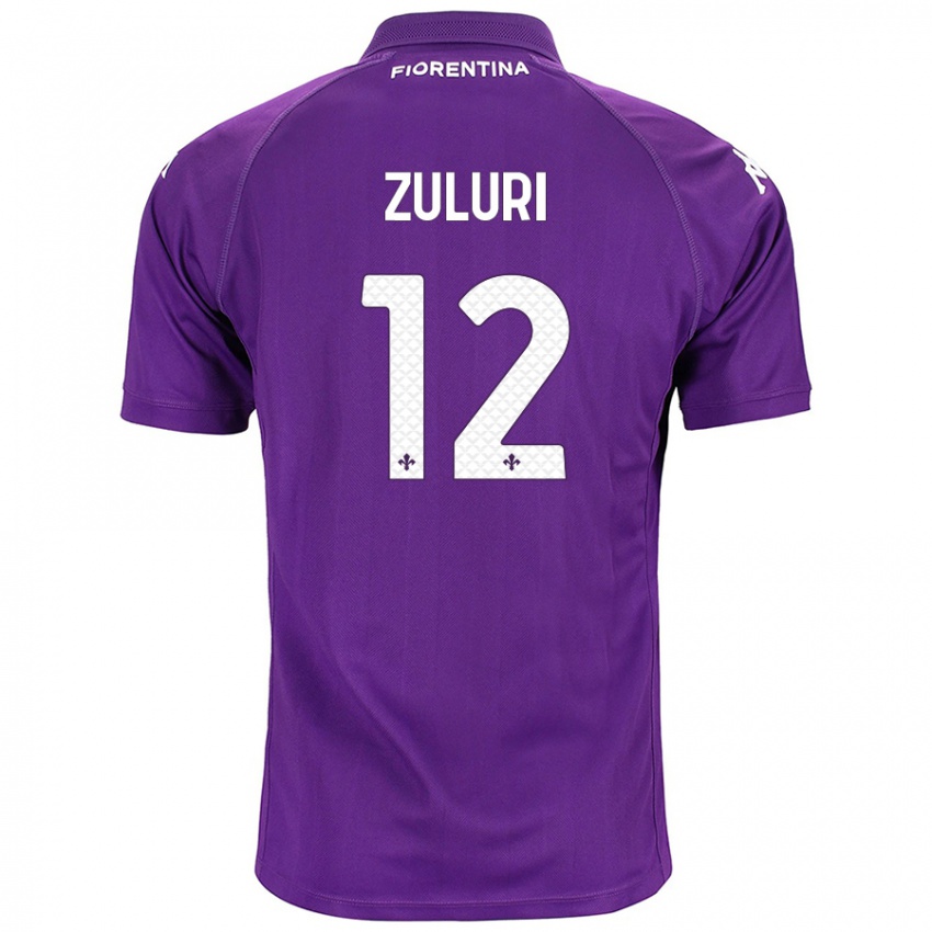 Gyermek Athena Zuluri #12 Lila Hazai Jersey 2024/25 Mez Póló Ing