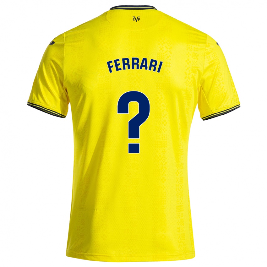 Gyermek Andrés Ferrari #0 Sárga Fekete Hazai Jersey 2024/25 Mez Póló Ing