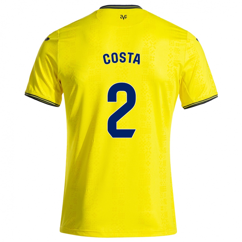 Gyermek Logan Costa #2 Sárga Fekete Hazai Jersey 2024/25 Mez Póló Ing