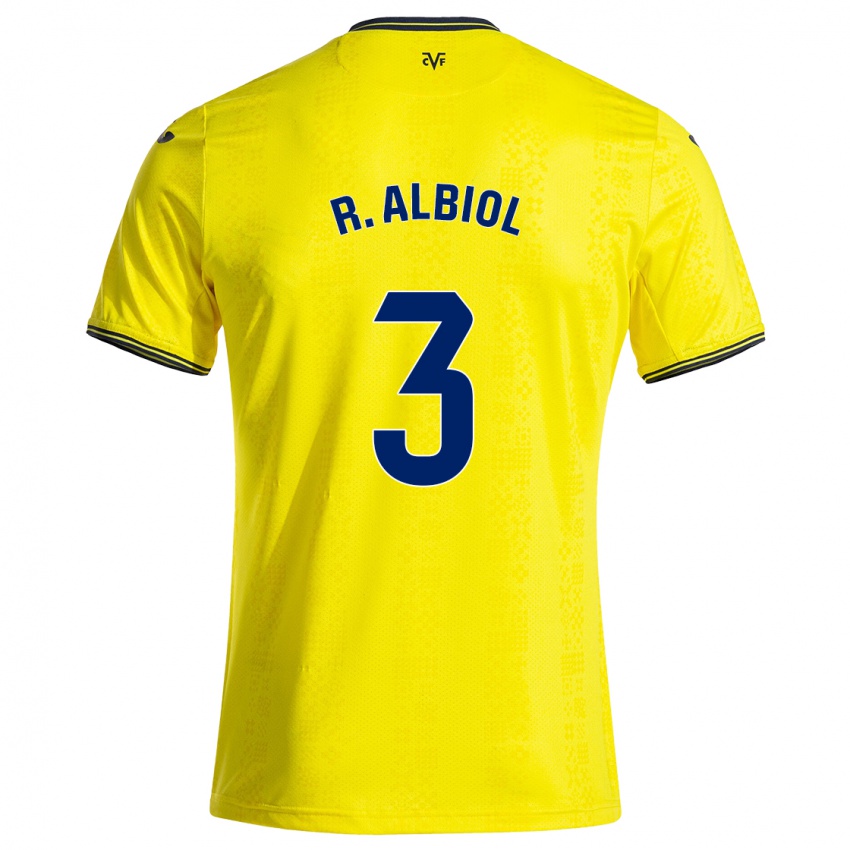 Gyermek Raúl Albiol #3 Sárga Fekete Hazai Jersey 2024/25 Mez Póló Ing