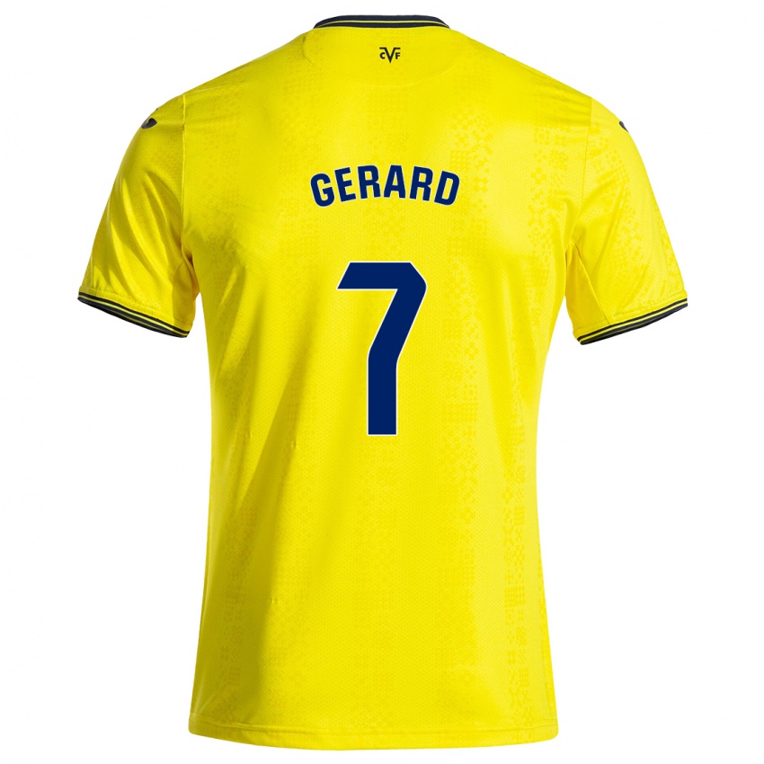 Gyermek Gerard Moreno #7 Sárga Fekete Hazai Jersey 2024/25 Mez Póló Ing