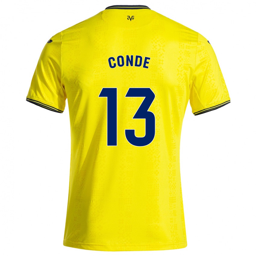 Gyermek Diego Conde #13 Sárga Fekete Hazai Jersey 2024/25 Mez Póló Ing