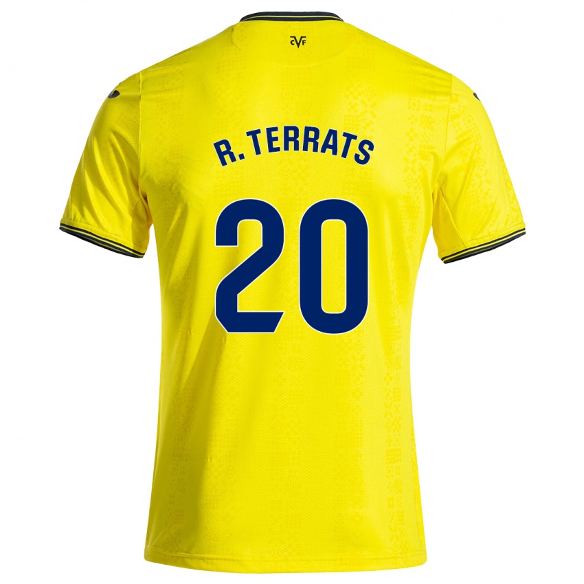 Gyermek Ramón Terrats #20 Sárga Fekete Hazai Jersey 2024/25 Mez Póló Ing