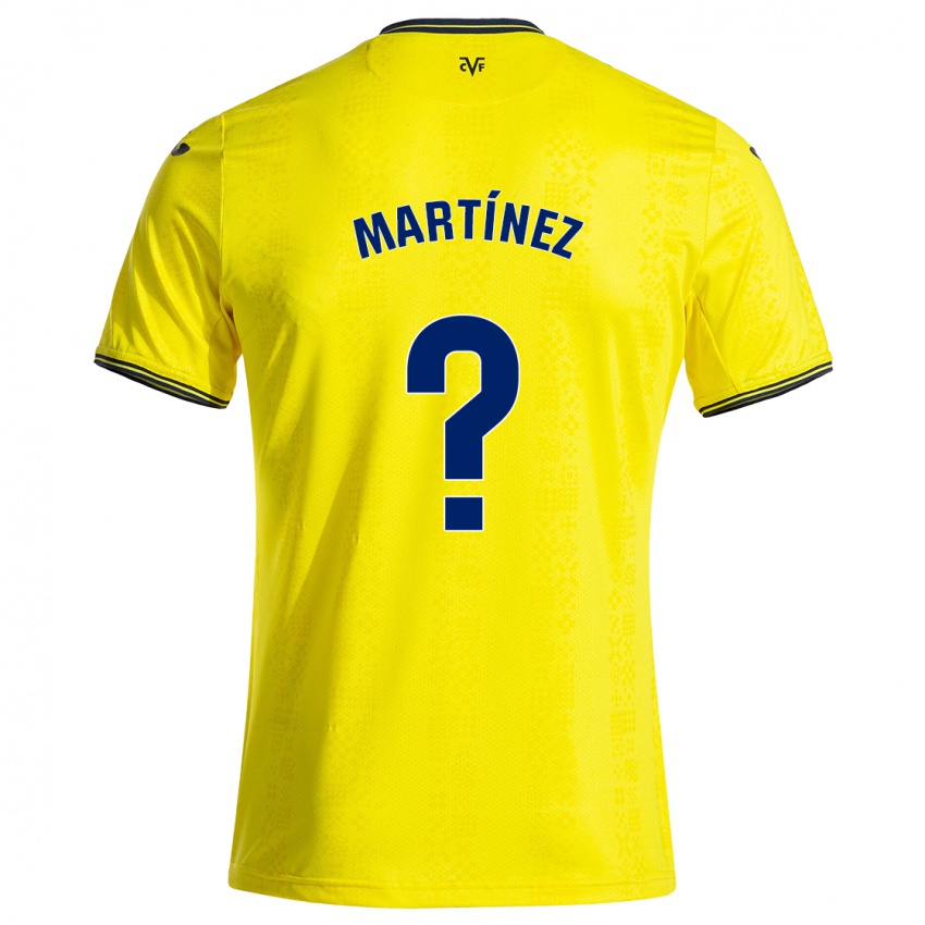 Gyermek Enric Martínez #0 Sárga Fekete Hazai Jersey 2024/25 Mez Póló Ing