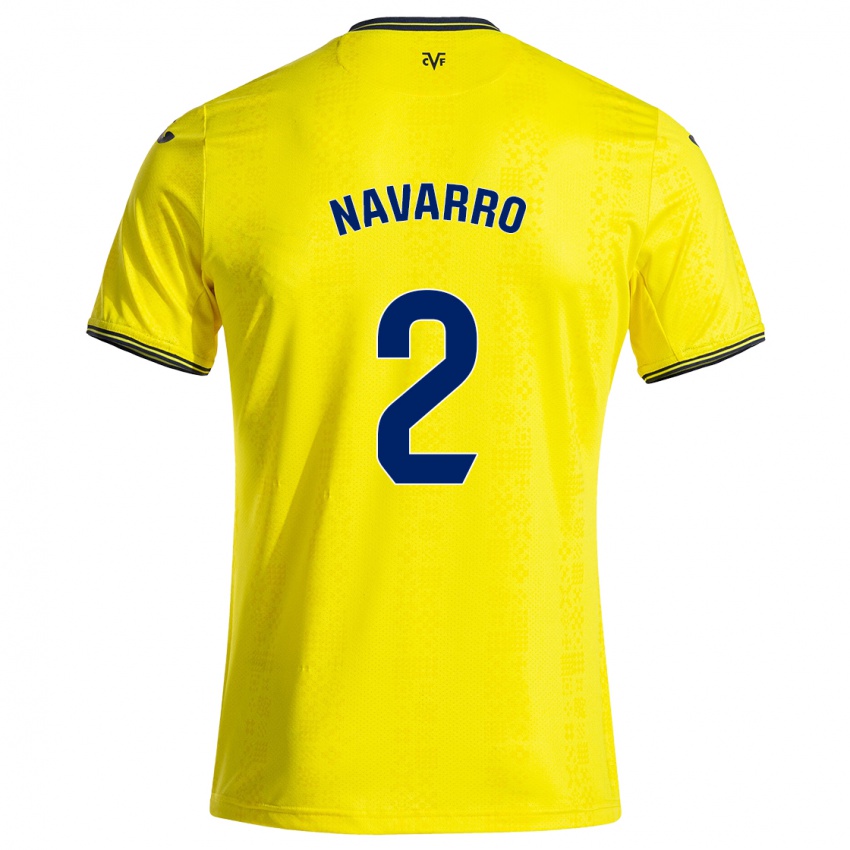 Gyermek Pau Navarro #2 Sárga Fekete Hazai Jersey 2024/25 Mez Póló Ing