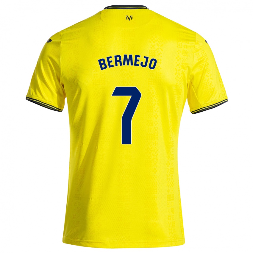 Gyermek Celso Bermejo #7 Sárga Fekete Hazai Jersey 2024/25 Mez Póló Ing