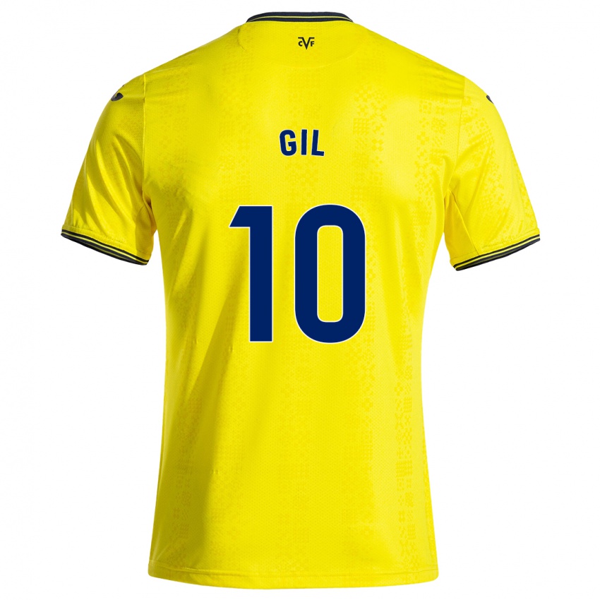 Gyermek Markel Gil #10 Sárga Fekete Hazai Jersey 2024/25 Mez Póló Ing