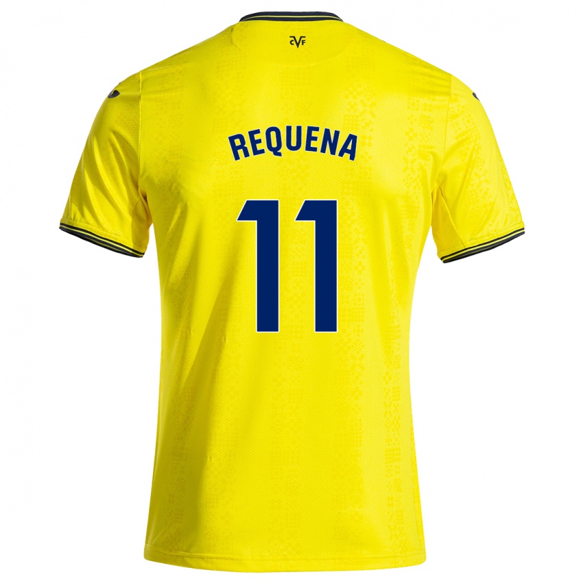 Gyermek Dani Requena #11 Sárga Fekete Hazai Jersey 2024/25 Mez Póló Ing