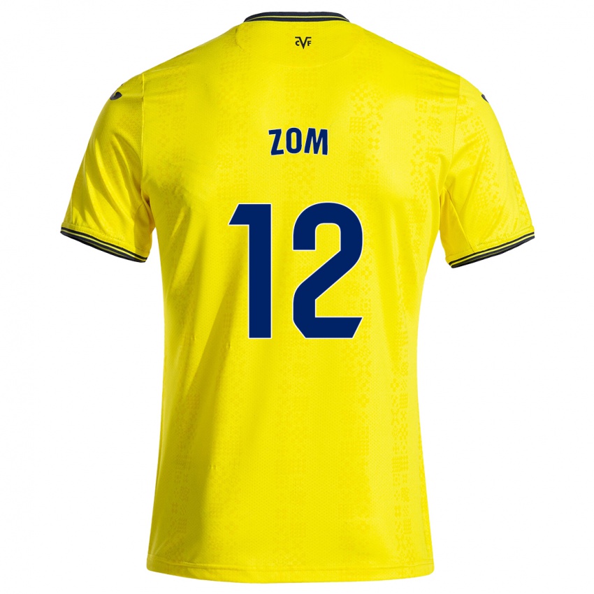 Gyermek Ludo Zom #12 Sárga Fekete Hazai Jersey 2024/25 Mez Póló Ing