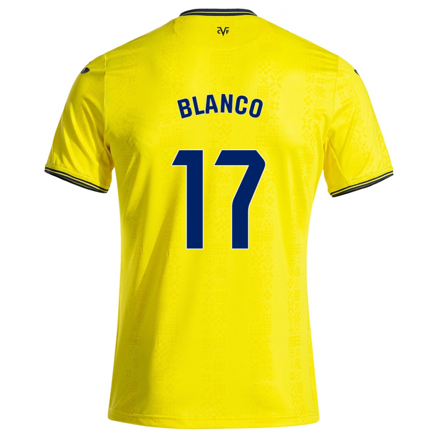 Gyermek Fabio Blanco #17 Sárga Fekete Hazai Jersey 2024/25 Mez Póló Ing