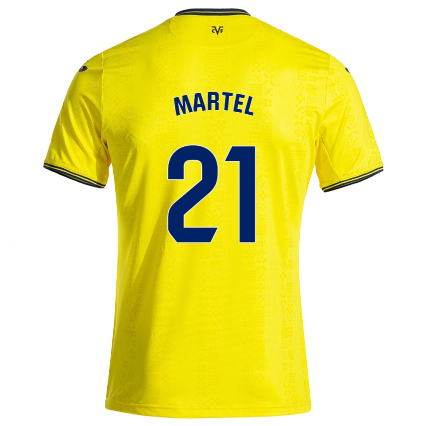 Gyermek Kevin Martel #21 Sárga Fekete Hazai Jersey 2024/25 Mez Póló Ing