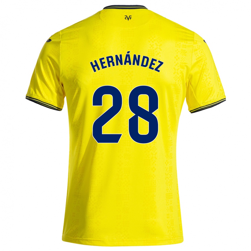 Gyermek Gerard Hernández #28 Sárga Fekete Hazai Jersey 2024/25 Mez Póló Ing