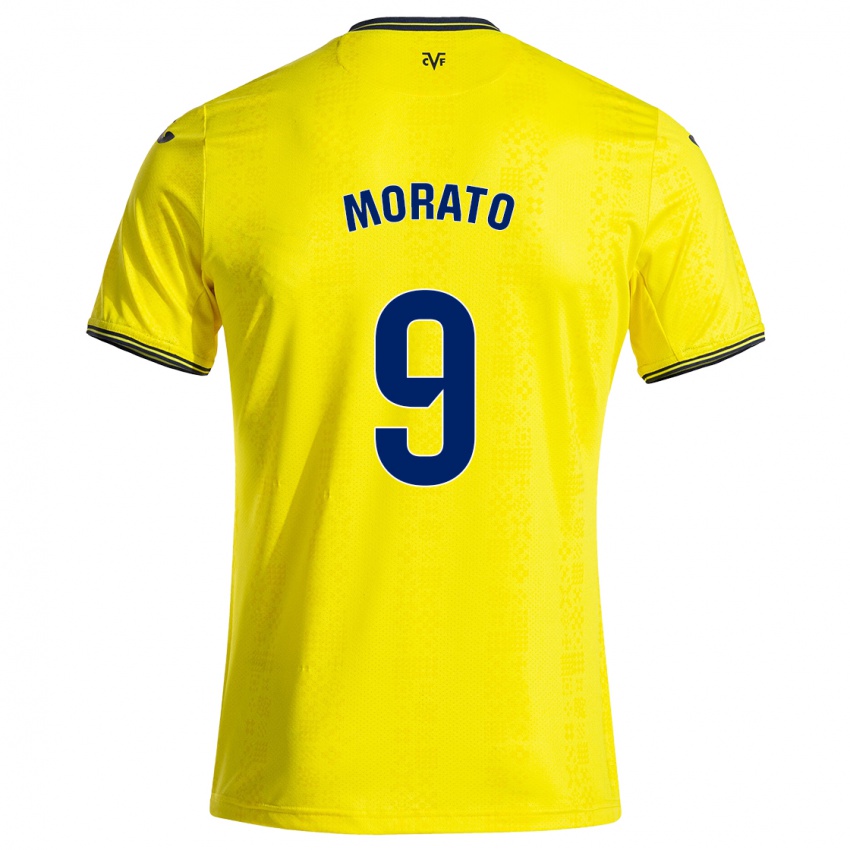 Gyermek Teresa Morató #9 Sárga Fekete Hazai Jersey 2024/25 Mez Póló Ing