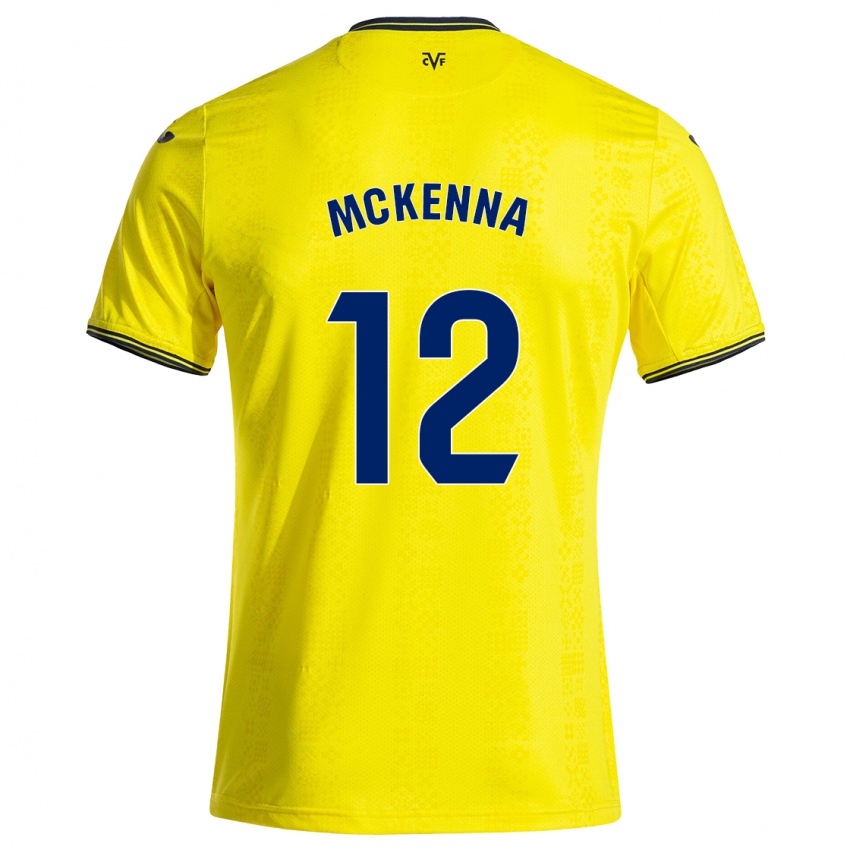 Gyermek Kayla Mckenna #12 Sárga Fekete Hazai Jersey 2024/25 Mez Póló Ing