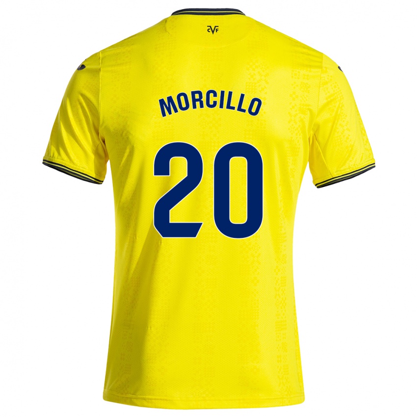 Gyermek Raquel Morcillo #20 Sárga Fekete Hazai Jersey 2024/25 Mez Póló Ing