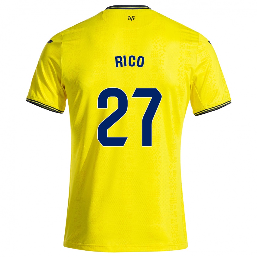 Gyermek Vera Rico #27 Sárga Fekete Hazai Jersey 2024/25 Mez Póló Ing