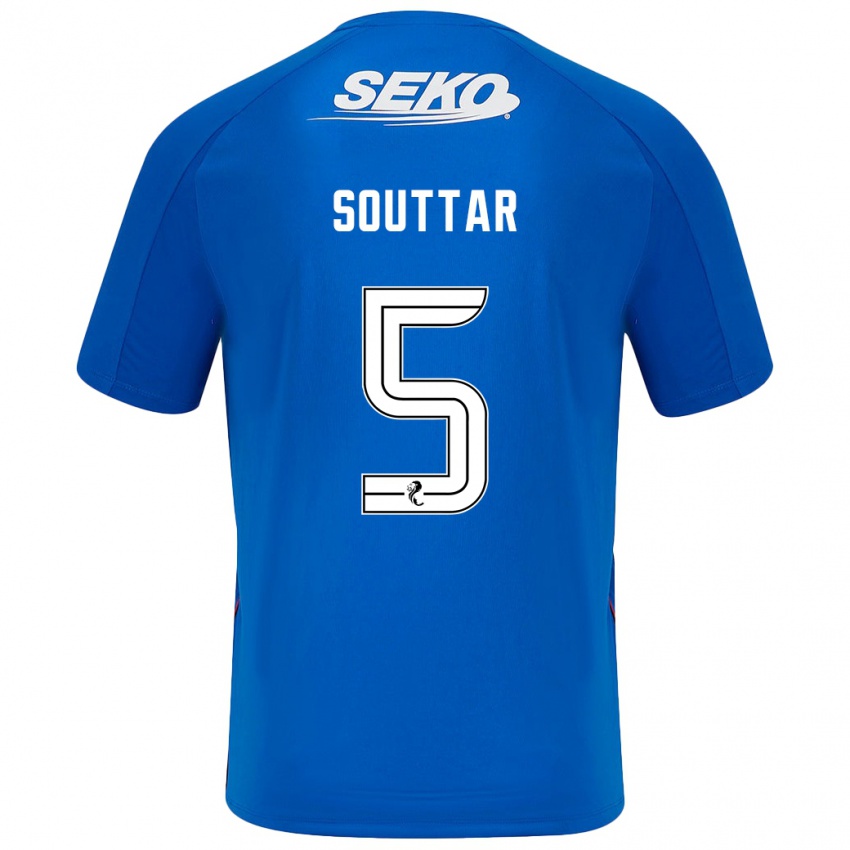 Gyermek John Souttar #5 Sötétkék Hazai Jersey 2024/25 Mez Póló Ing