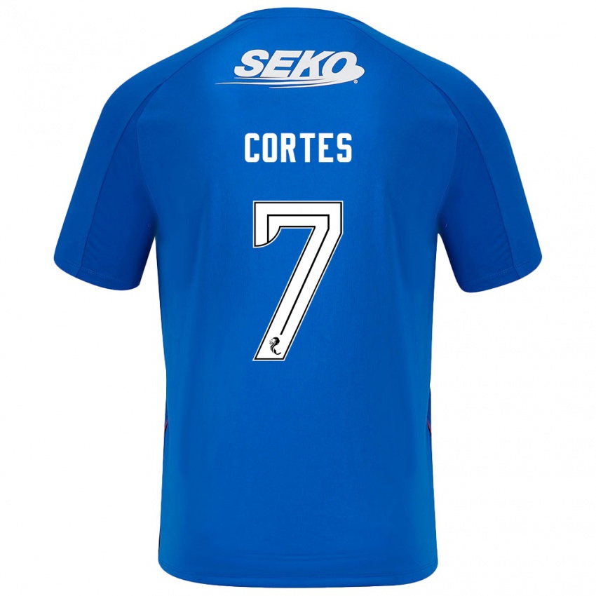 Gyermek Óscar Cortés #7 Sötétkék Hazai Jersey 2024/25 Mez Póló Ing