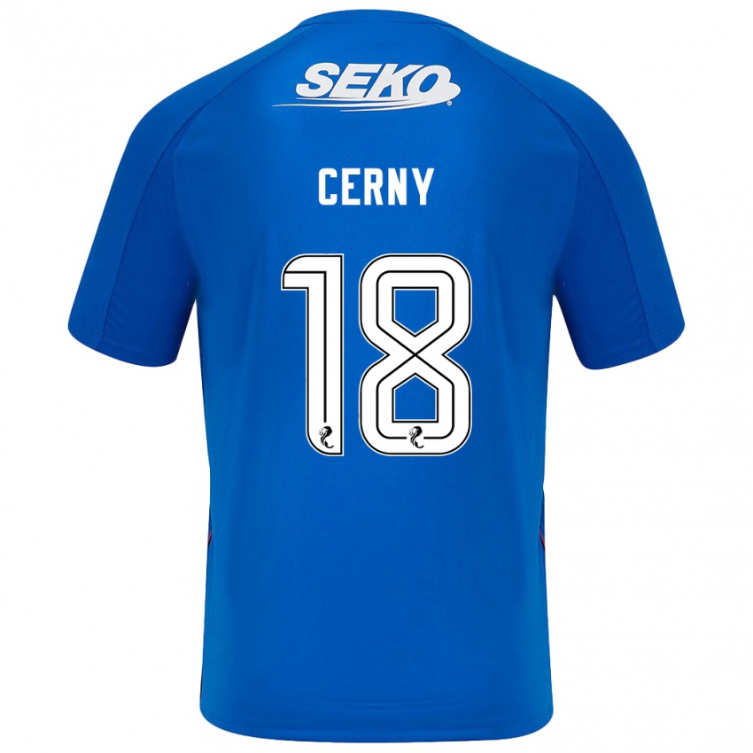 Gyermek Vaclav Cerny #18 Sötétkék Hazai Jersey 2024/25 Mez Póló Ing