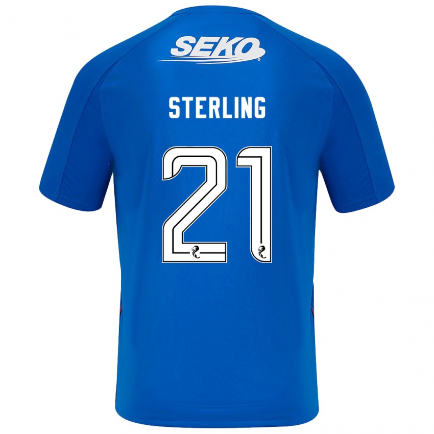 Gyermek Dujon Sterling #21 Sötétkék Hazai Jersey 2024/25 Mez Póló Ing