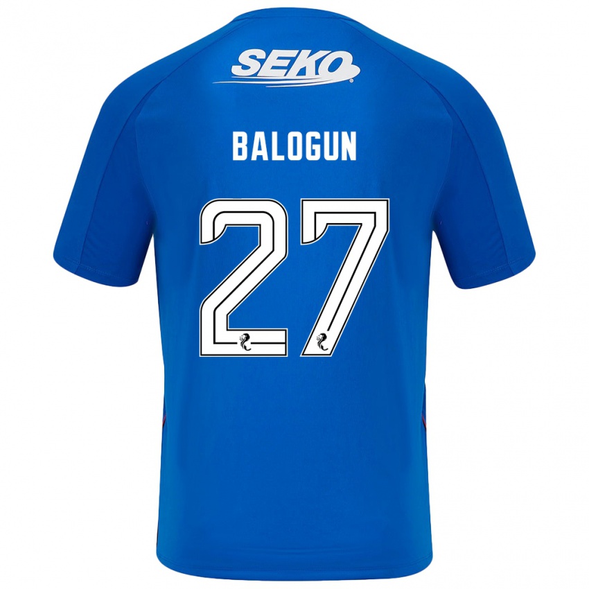 Gyermek Leon Balogun #27 Sötétkék Hazai Jersey 2024/25 Mez Póló Ing