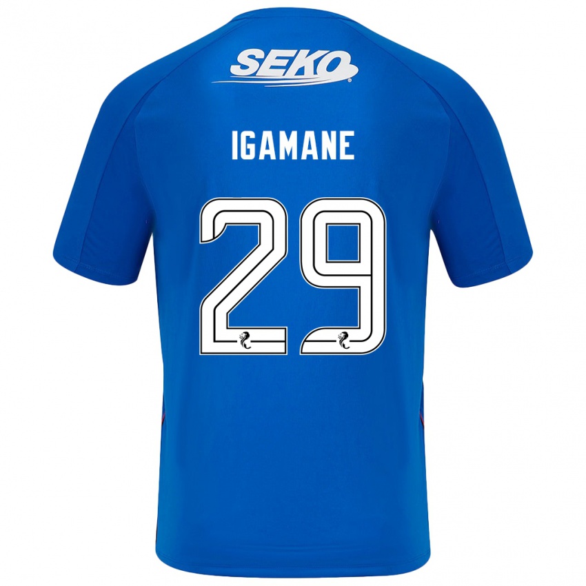 Gyermek Hamza Igamane #29 Sötétkék Hazai Jersey 2024/25 Mez Póló Ing