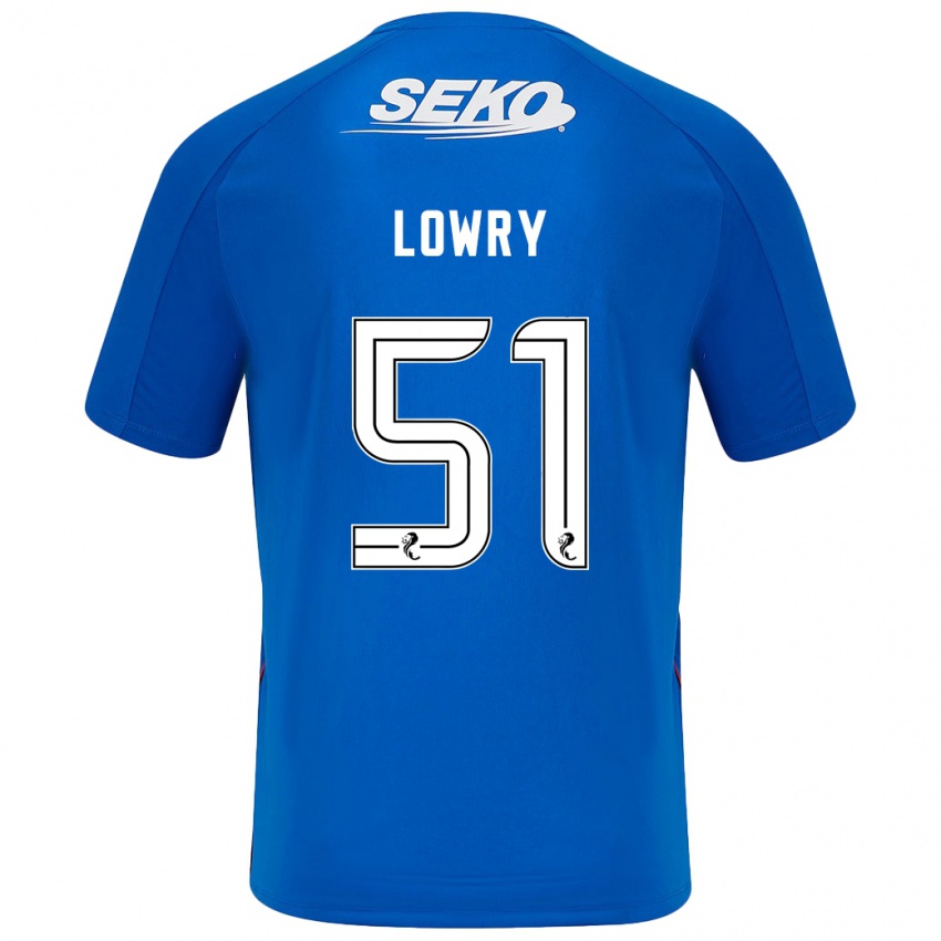 Gyermek Alex Lowry #51 Sötétkék Hazai Jersey 2024/25 Mez Póló Ing