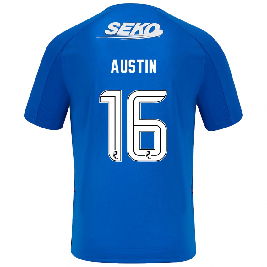 Gyermek Eilidh Austin #16 Sötétkék Hazai Jersey 2024/25 Mez Póló Ing