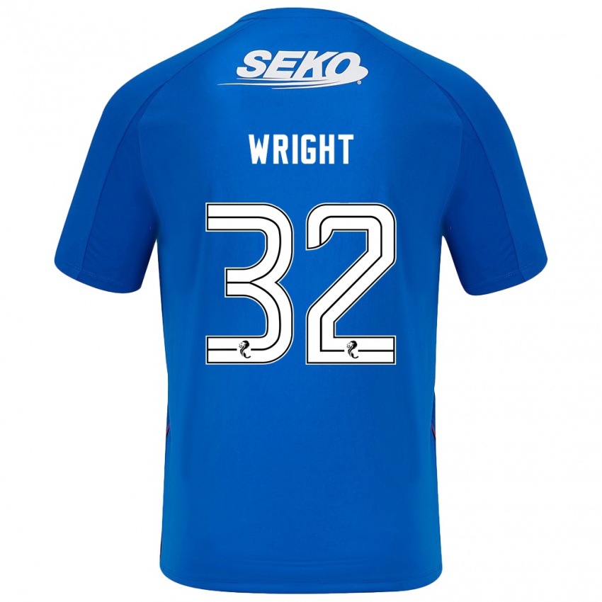 Gyermek Kieran Wright #32 Sötétkék Hazai Jersey 2024/25 Mez Póló Ing