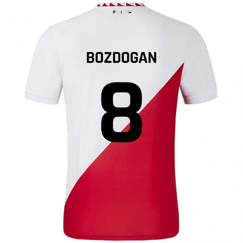 Gyermek Can Bozdogan #8 Fehér Piros Hazai Jersey 2024/25 Mez Póló Ing