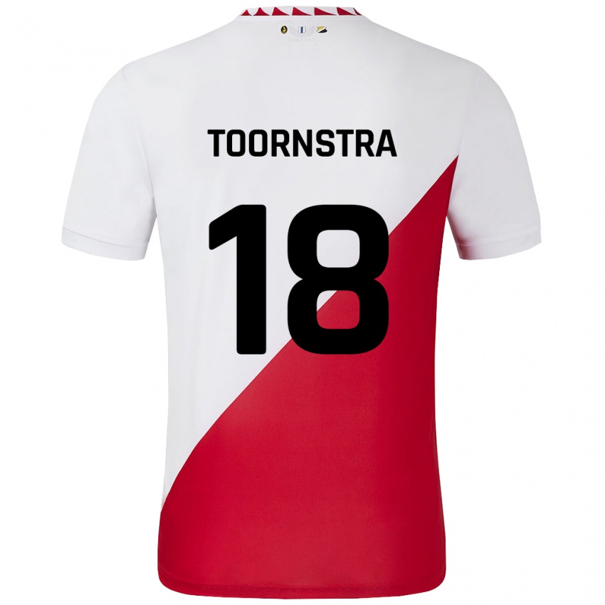 Gyermek Jens Toornstra #18 Fehér Piros Hazai Jersey 2024/25 Mez Póló Ing