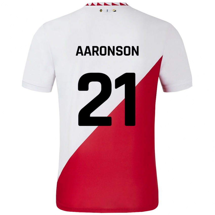 Gyermek Paxten Aaronson #21 Fehér Piros Hazai Jersey 2024/25 Mez Póló Ing